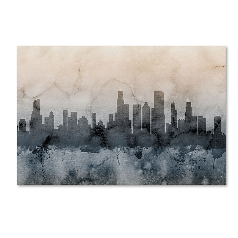 Trademark Fine Art ''Chicago Illinois Skyline V'' by Michael Tompsett 30" x 47" Canvas Art (MT0639-C3047GG) image 1