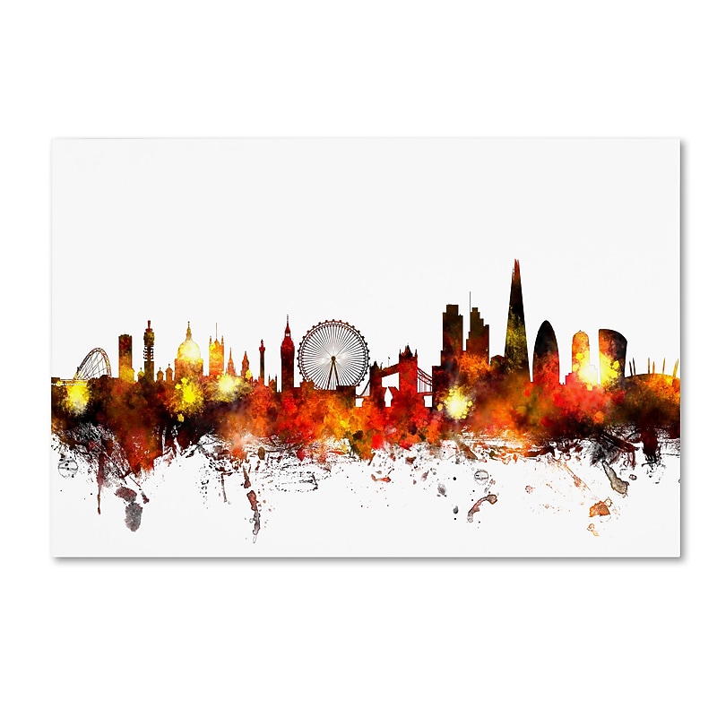 Trademark Fine Art ''London England Skyline II'' by Michael Tompsett 30" x 47" Canvas Art (MT0640-C3047GG) image 1