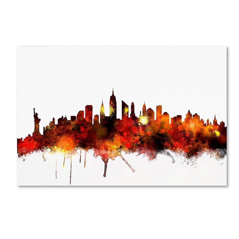 Trademark Fine Art ''New York Skyline VII'' by Michael Tompsett 16" x 24" Canvas Art (MT0641-C1624GG) image 1
