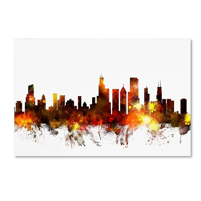 Trademark Fine Art ''Chicago Illinois Skyline VI'' by Michael Tompsett 30" x 47" Canvas Art (MT0642-C3047GG) image 1