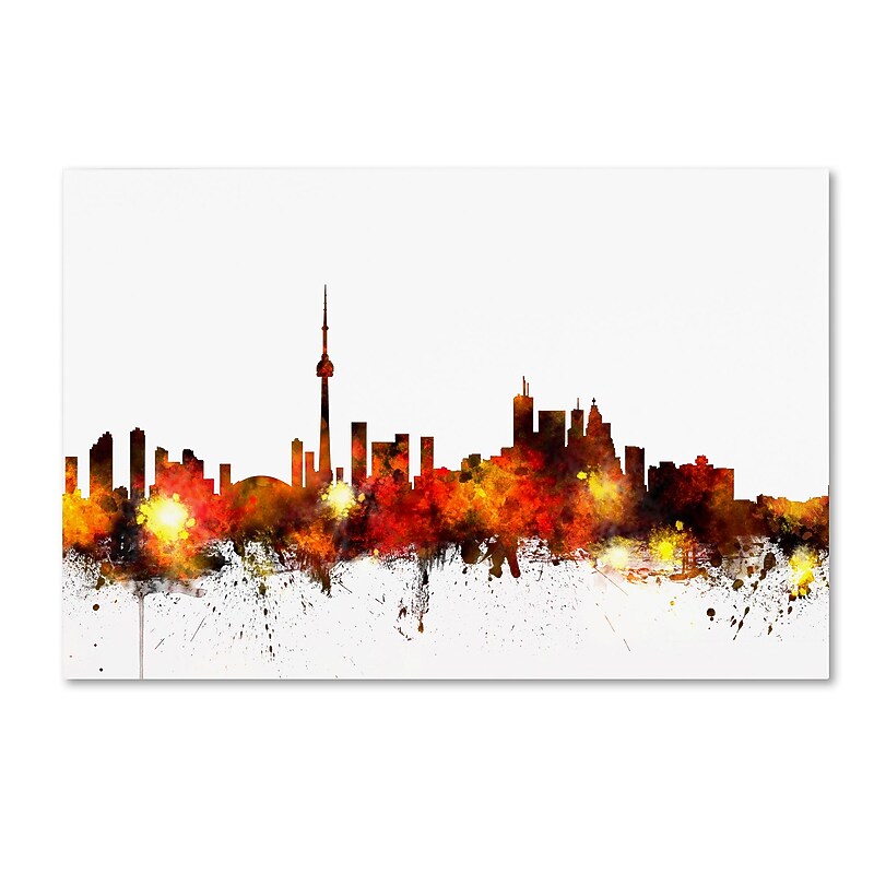 Trademark Fine Art ''Toronto Canada Skyline III'' by Michael Tompsett 12" x 19" Canvas Art (MT0646-C1219GG) image 1