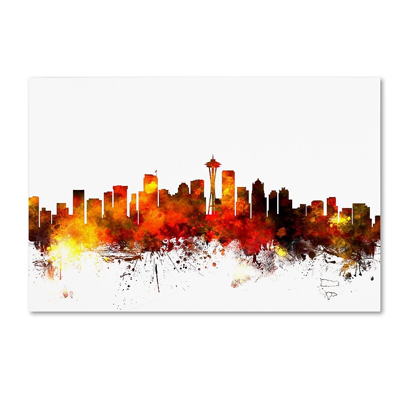 Trademark Fine Art ''Seattle Washington Skyline III'' by Michael Tompsett 16" x 24" Canvas Art (MT0648-C1624GG) image 1