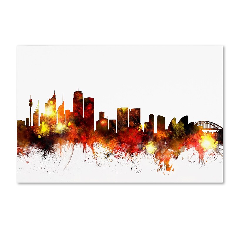 Trademark Fine Art ''Sydney Australia Skyline III'' by Michael Tompsett 22" x 32" Canvas Art (MT0650-C2232GG) image 1