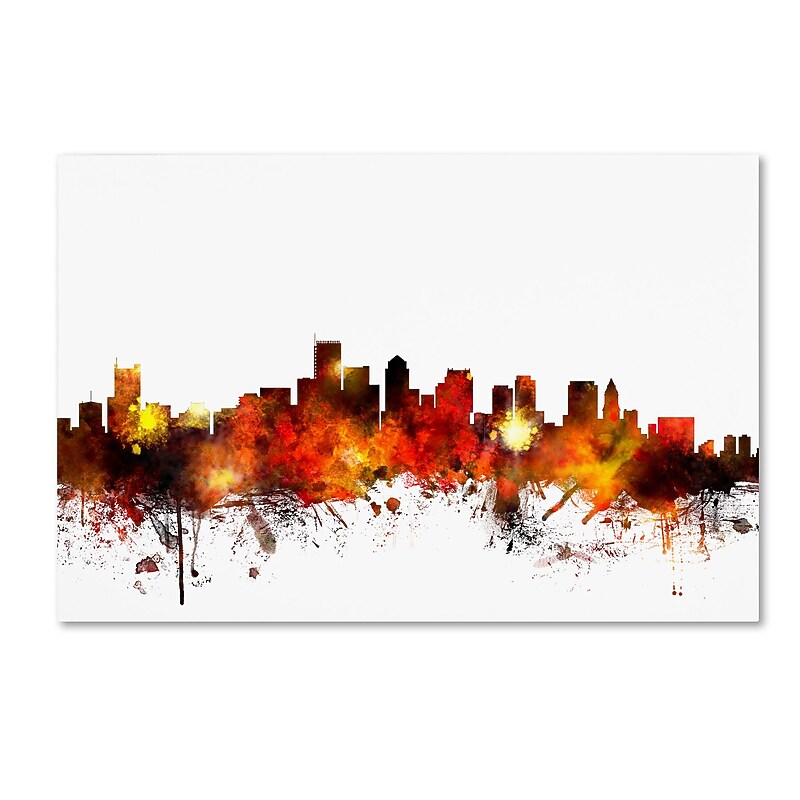 Trademark Fine Art ''Boston Massachusetts Skyline II'' by Michael Tompsett 12" x 19" Canvas Art (MT0651-C1219GG) image 1