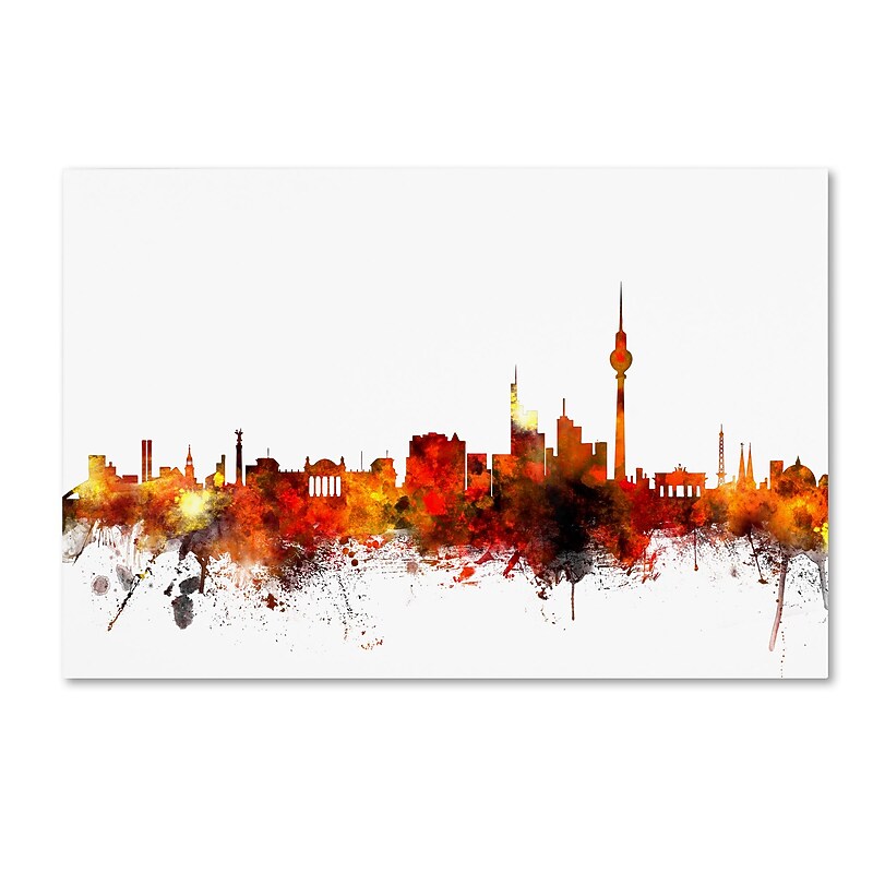 Trademark Fine Art ''Berlin Germany Skyline II'' by Michael Tompsett 12" x 19" Canvas Art (MT0652-C1219GG) image 1