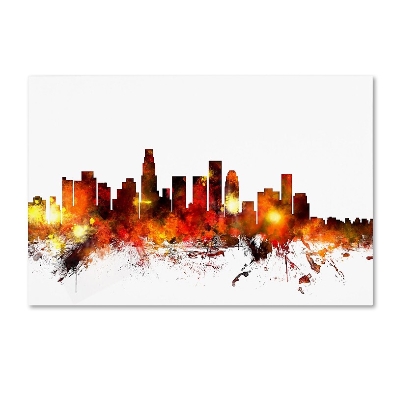 Trademark Fine Art ''Los Angeles California Skyline III'' by Michael Tompsett 22" x 32" Canvas Art (MT0658-C2232GG) image 1