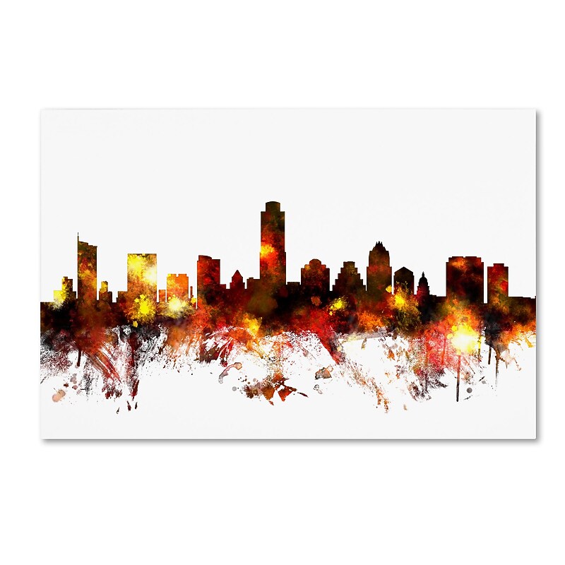 Trademark Fine Art ''Austin Texas Skyline III'' by Michael Tompsett 30" x 47" Canvas Art (MT0661-C3047GG) image 1