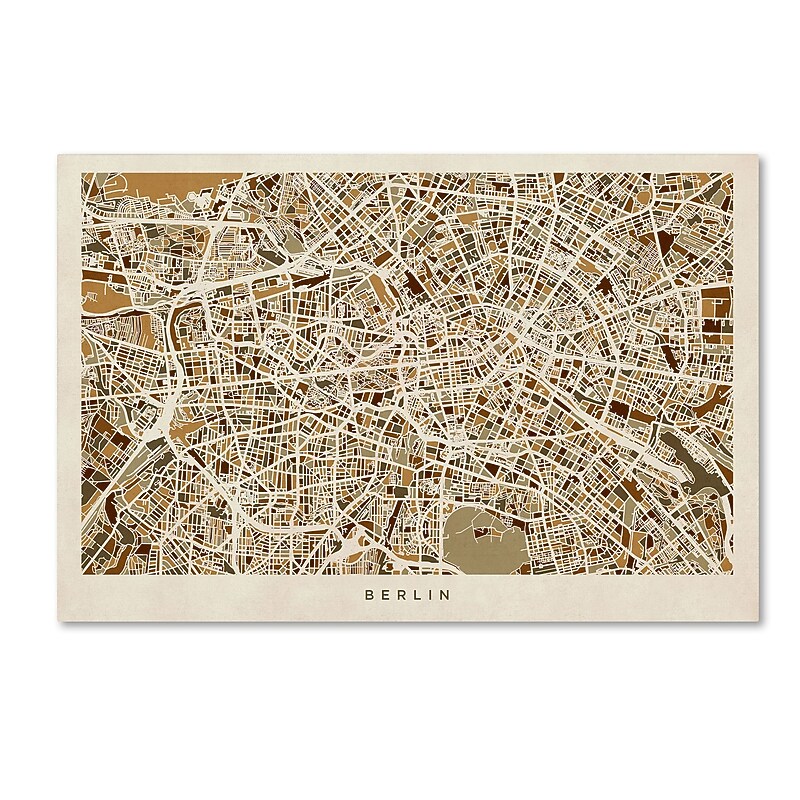 Trademark Fine Art ''Berlin Germany Street Map'' by Michael Tompsett 22" x 32" Canvas Art (MT0666-C2232GG) image 1
