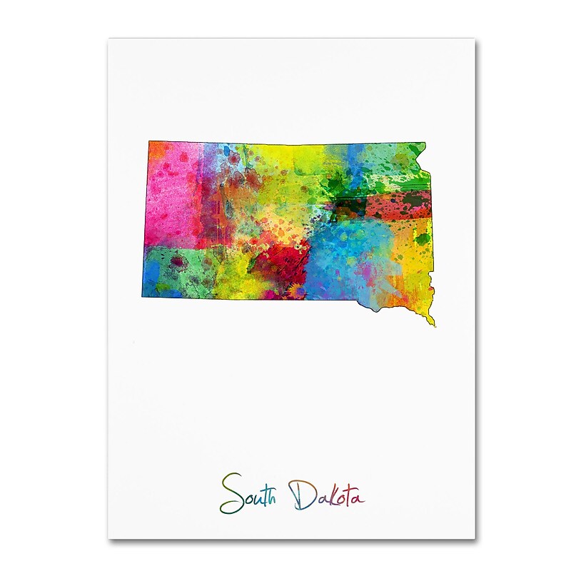 Trademark Fine Art ''South Dakota Map'' by Michael Tompsett 35" x 47" Canvas Art (MT0722-C3547GG) image 1