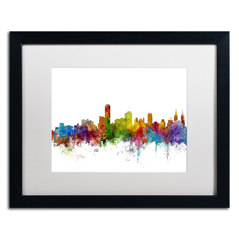 Trademark Fine Art ''Adelaide Australia Skyline II'' by Michael Tompsett 16" x 20" Black Frame (MT0759-B1620MF) image 1