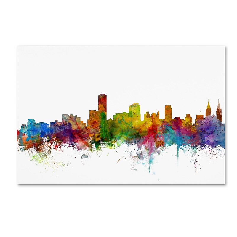 Trademark Fine Art ''Adelaide Australia Skyline'' by Michael Tompsett 30" x 47" Canvas Art (MT0759-C3047GG) image 1