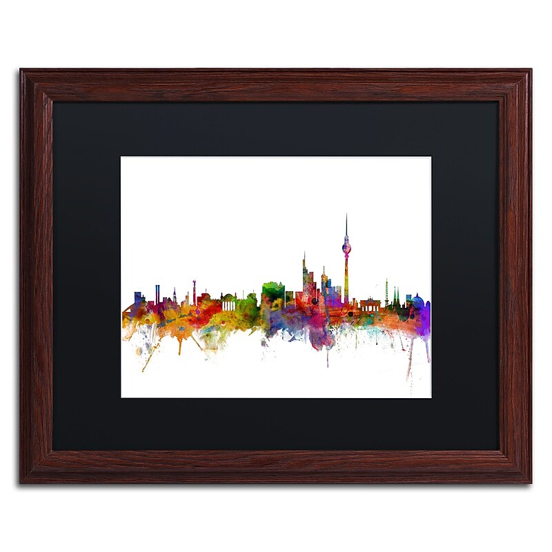Trademark Fine Art ''Berlin Germany Skyline III'' by Michael Tompsett 16" x 20" Black Matted Wood Frame (MT0764-W1620BMF) image 1
