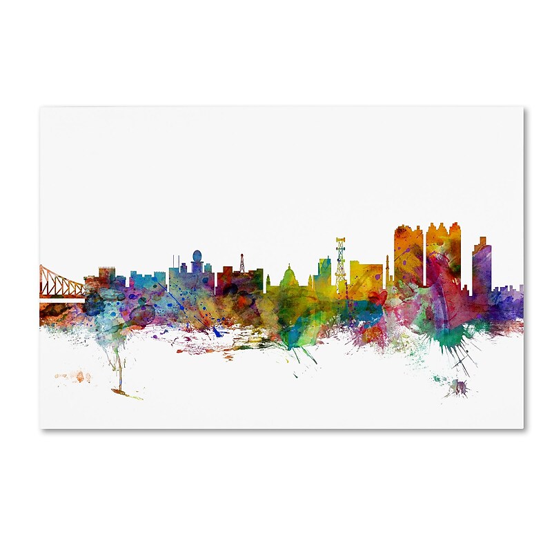 Trademark Fine Art ''Calcutta India Skyline'' by Michael Tompsett 16" x 24" Canvas Art (MT0766-C1624GG) image 1