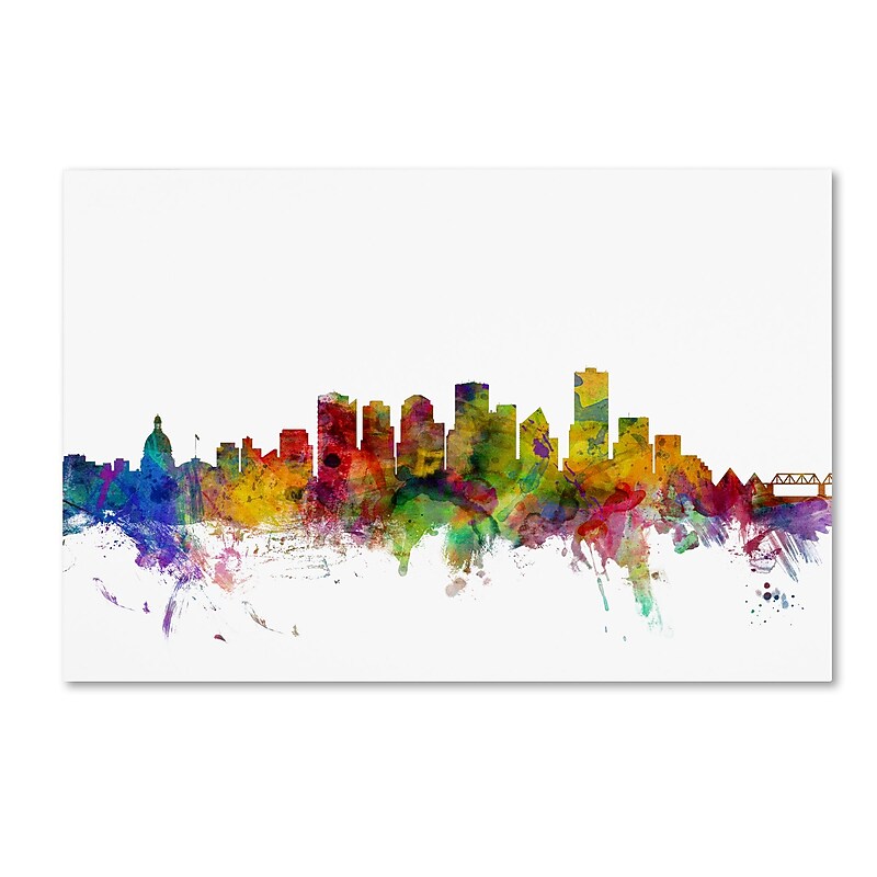 Trademark Fine Art ''Edmonton Canada Skyline'' by Michael Tompsett 30" x 47" Canvas Art (MT0772-C3047GG) image 1