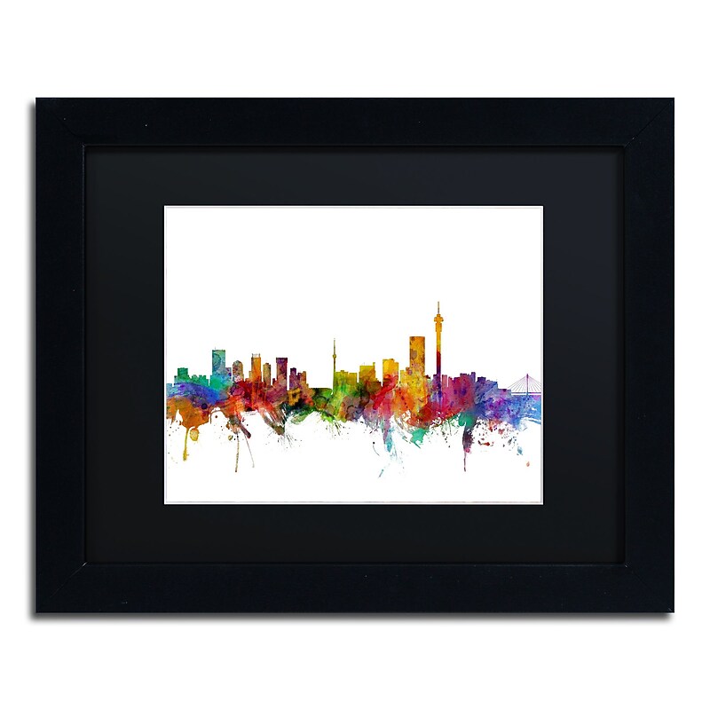 Trademark Fine Art ''Johannesburg South Africa Skyline'' by Michael Tompsett 11" x 14" Black Frame (MT0774-B1114BMF) image 1
