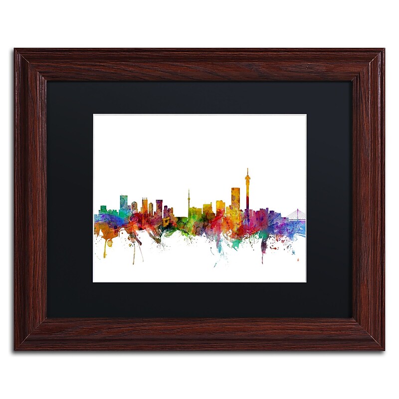 Trademark Fine Art ''Johannesburg South Africa Skyline'' by Michael Tompsett 11" x 14" Wood Frame (MT0774-W1114BMF) image 1