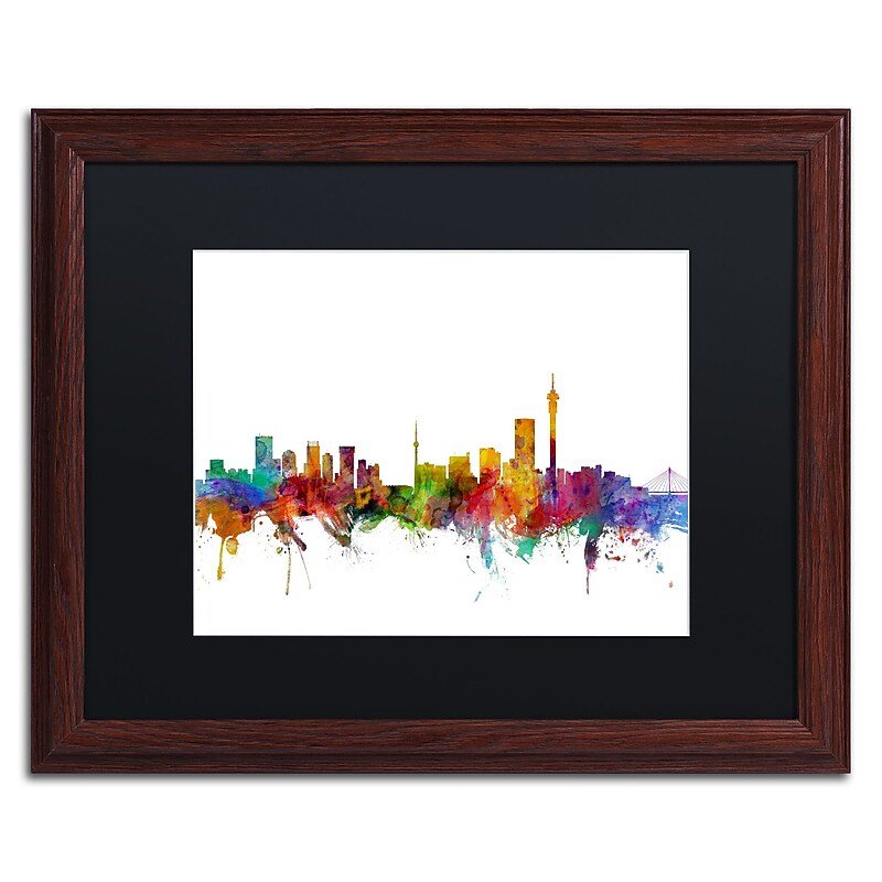 Trademark Fine Art ''Johannesburg South Africa Skyline'' by Michael Tompsett 16" x 20" Wood Frame (MT0774-W1620BMF) image 1