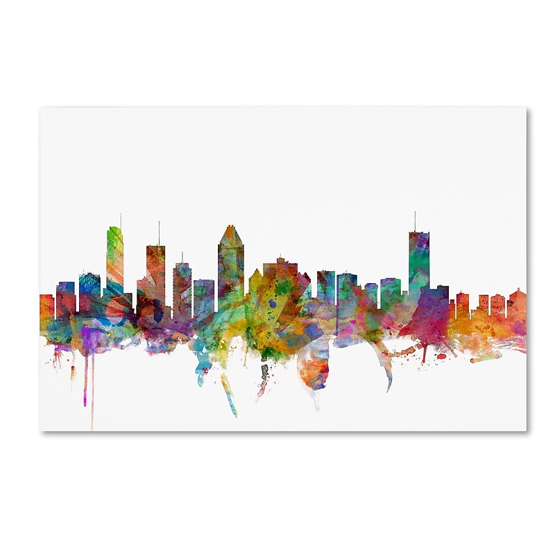 Trademark Fine Art ''Montreal Canada Skyline'' by Michael Tompsett 30" x 47" Canvas Art (MT0777-C3047GG) image 1