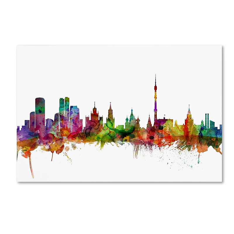Trademark Fine Art ''Moscow Russia Skyline'' by Michael Tompsett 12" x 19" Canvas Art (MT0778-C1219GG) image 1