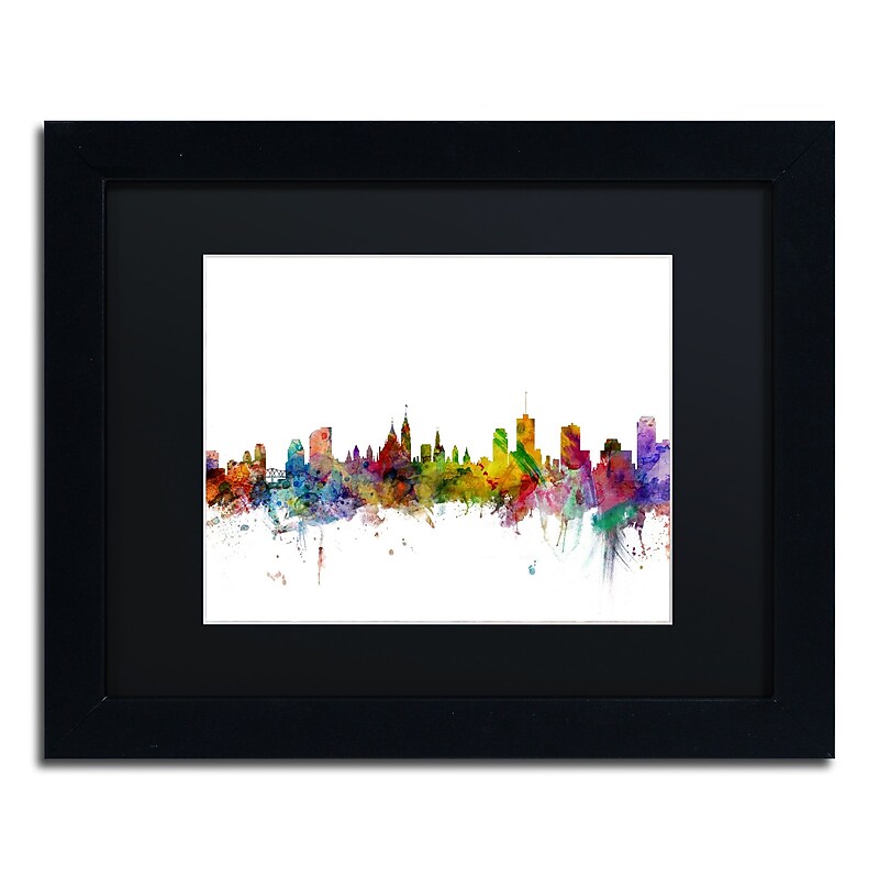 Trademark Fine Art ''Ottawa Canada Skyline'' by Michael Tompsett 11" x 14"Black Frame (MT0779-B1114BMF) image 1