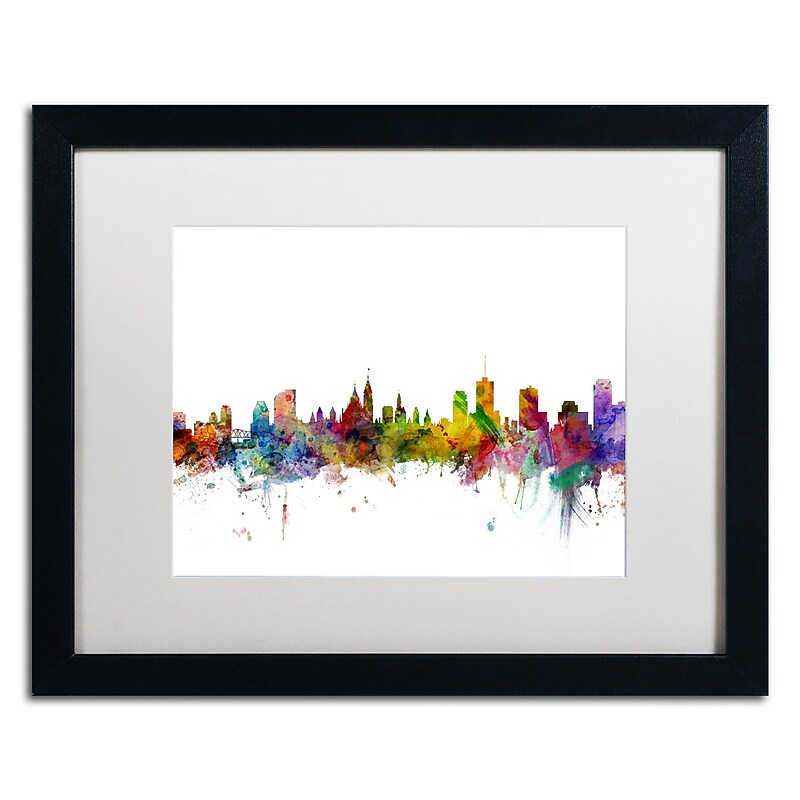 Trademark Fine Art ''Ottawa Canada Skyline'' by Michael Tompsett 16" x 20" White Matted Black Frame (MT0779-B1620MF) image 1