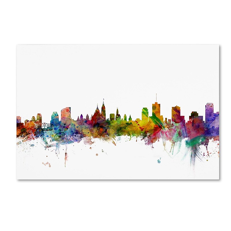 Trademark Fine Art ''Ottawa Canada Skyline'' by Michael Tompsett 30" x 47" Canvas Art (MT0779-C3047GG) image 1