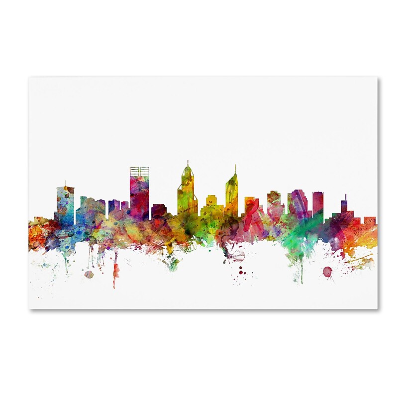 Trademark Fine Art ''Perth Australia Skyline'' by Michael Tompsett 30" x 47" Canvas Art (MT0780-C3047GG) image 1