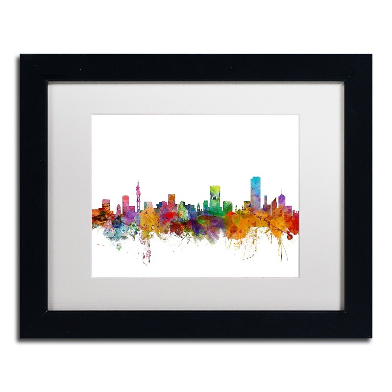 Trademark Fine Art ''Pretoria South Africa Skyline'' by Michael Tompsett 11" x 14" Black Frame (MT0781-B1114MF) image 1