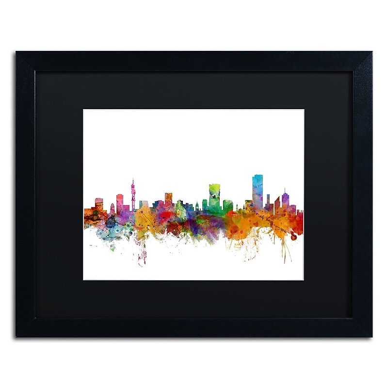 Trademark Fine Art ''Pretoria South Africa Skyline'' by Michael Tompsett 16" x 20" Black Matted Black Frame (MT0781-B1620BMF) image 1