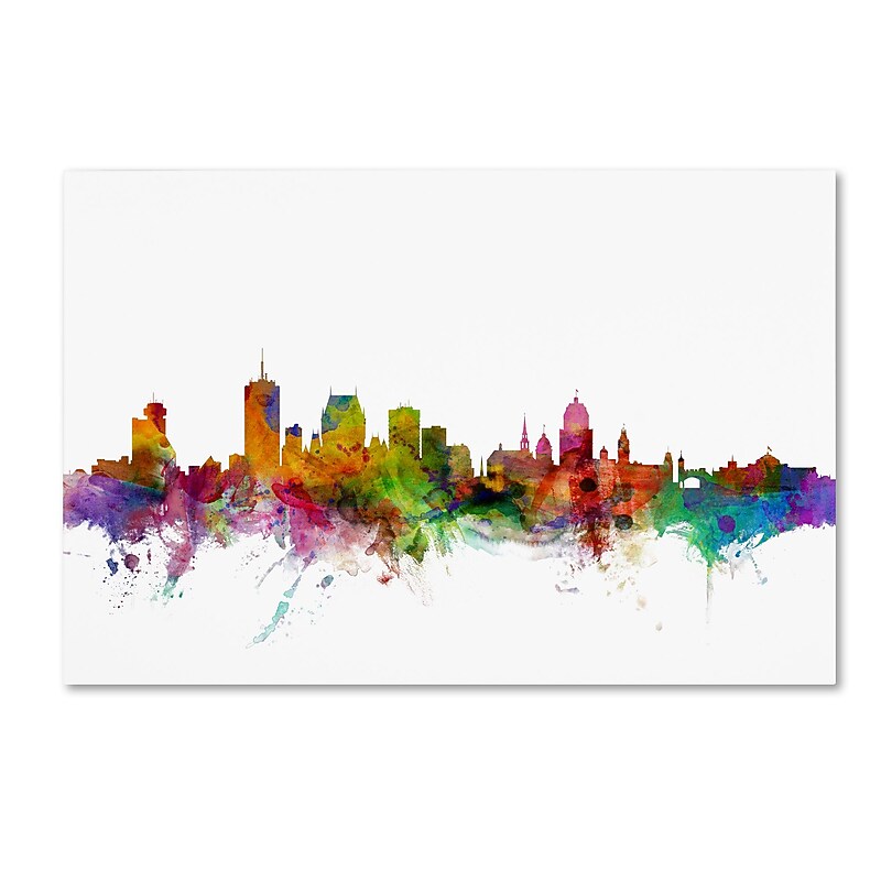 Trademark Fine Art ''Quebec Canada Skyline'' by Michael Tompsett 30" x 47" Canvas Art (MT0782-C3047GG) image 1