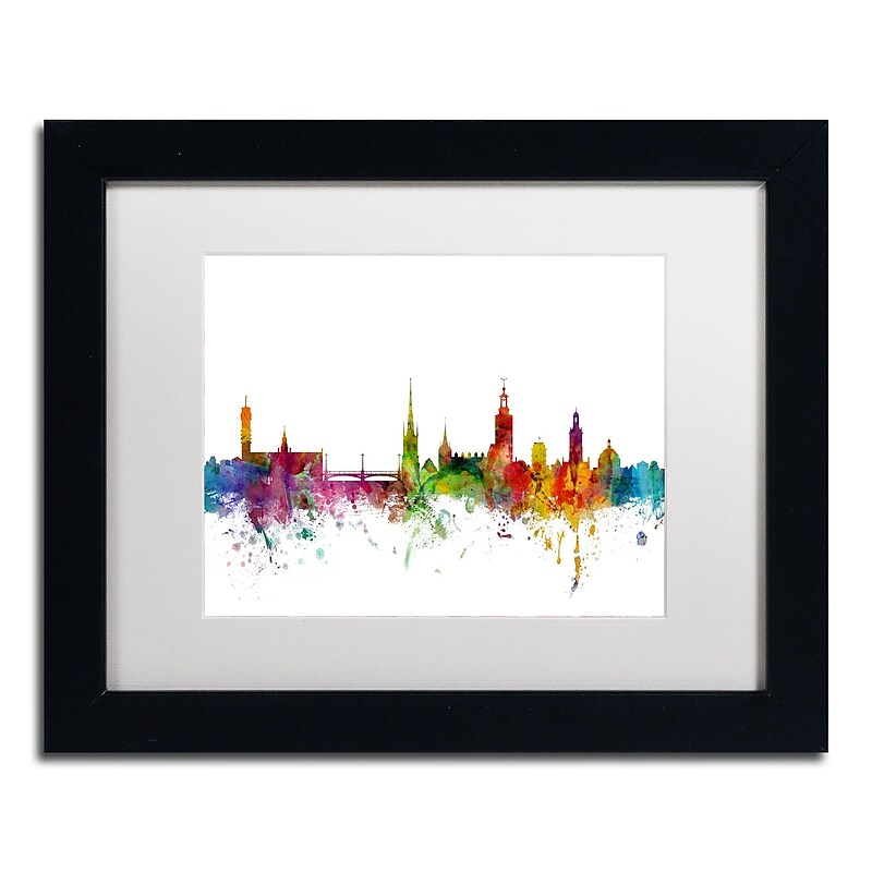 Trademark Fine Art ''Stockholm Sweden Skyline'' by Michael Tompsett 11" x 14" Black Frame (MT0784-B1114MF) image 1