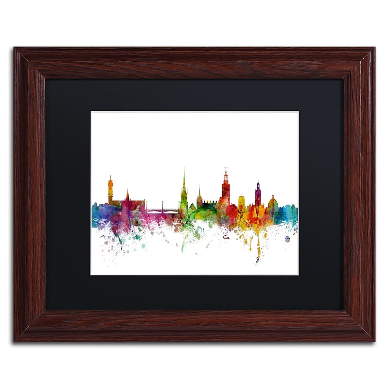 Trademark Fine Art ''Stockholm Sweden Skyline'' by Michael Tompsett 11" x 14"Wood Frame (MT0784-W1114BMF) image 1