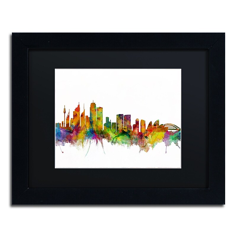 Trademark Fine Art ''Sydney Australia Skyline IV'' by Michael Tompsett 11" x 14"Black Frame (MT0785-B1114BMF) image 1