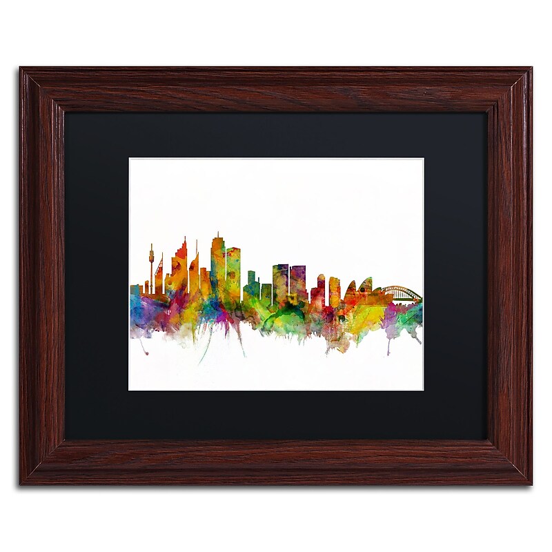 Trademark Fine Art ''Sydney Australia Skyline IV'' by Michael Tompsett 11" x 14"Wood Frame (MT0785-W1114BMF) image 1