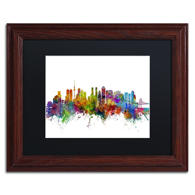 Trademark Fine Art ''Tokyo Japan Skyline'' by Michael Tompsett 11" x 14"Wood Frame (MT0786-W1114BMF) image 1