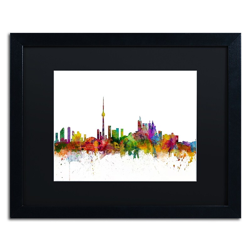 Trademark Fine Art ''Toronto Canada Skyline IV'' by Michael Tompsett 16" x 20" Black Matted Black Frame (MT0787-B1620BMF) image 1