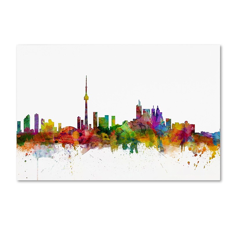 Trademark Fine Art ''Toronto Canada Skyline'' by Michael Tompsett 30" x 47" Canvas Art (MT0787-C3047GG) image 1