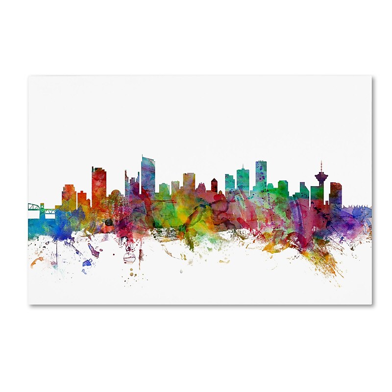 Trademark Fine Art ''Vancouver Canada Skyline'' by Michael Tompsett 30" x 47" Canvas Art (MT0788-C3047GG) image 1