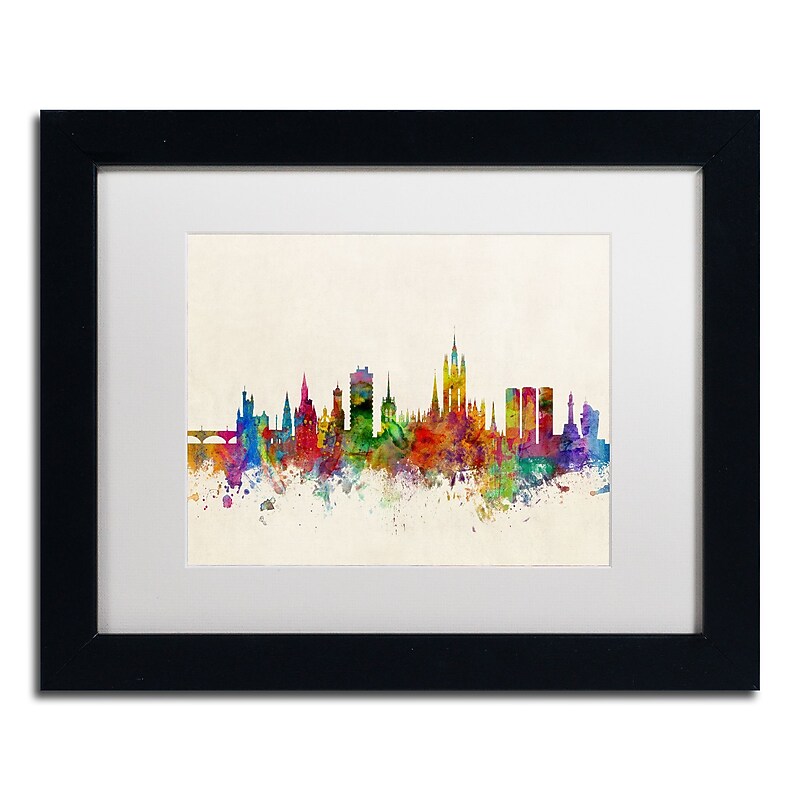 Trademark Fine Art ''Aberdeen Scotland Skyline'' by Michael Tompsett 11" x 14" Black Frame (MT0793-B1114MF) image 1