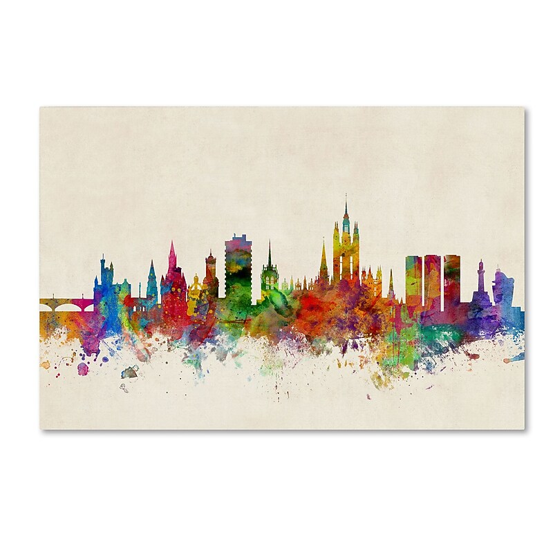Trademark Fine Art ''Aberdeen Scotland Skyline'' by Michael Tompsett 16" x 24" Canvas Art (MT0793-C1624GG) image 1
