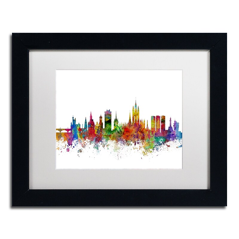 Trademark Fine Art ''Aberdeen Scotland Skyline II'' by Michael Tompsett 11" x 14" Black Frame (MT0794-B1114MF) image 1