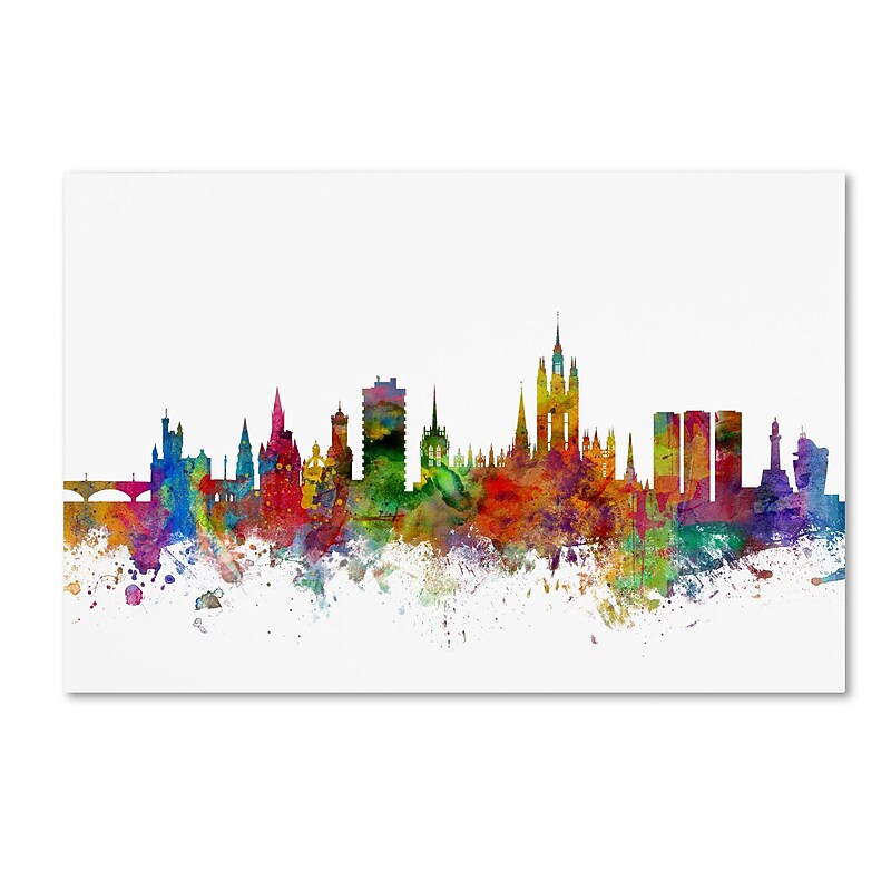 Trademark Fine Art ''Aberdeen Scotland Skyline'' by Michael Tompsett 16" x 24" Canvas Art (MT0794-C1624GG) image 1