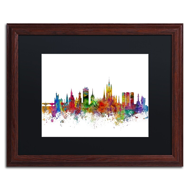Trademark Fine Art ''Aberdeen Scotland Skyline II'' by Michael Tompsett 16" x 20" Black Matted Wood Frame (MT0794-W1620BMF) image 1