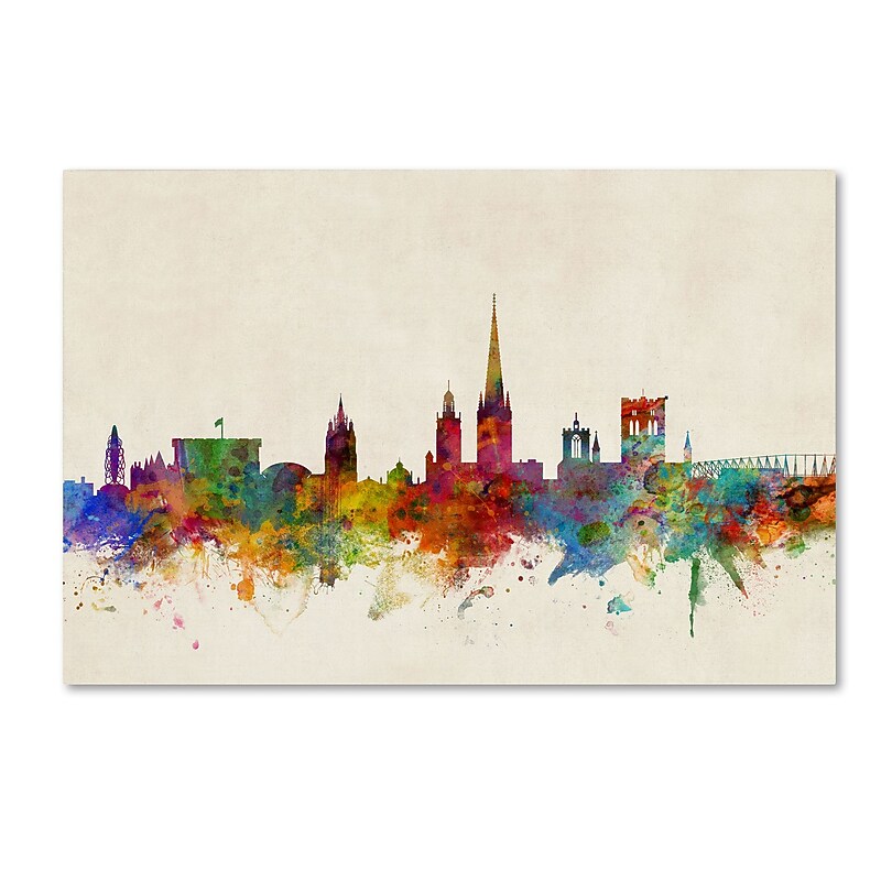 Trademark Fine Art ''Norwich England Skyline'' by Michael Tompsett 12" x 19" Canvas Art (MT0795-C1219GG) image 1