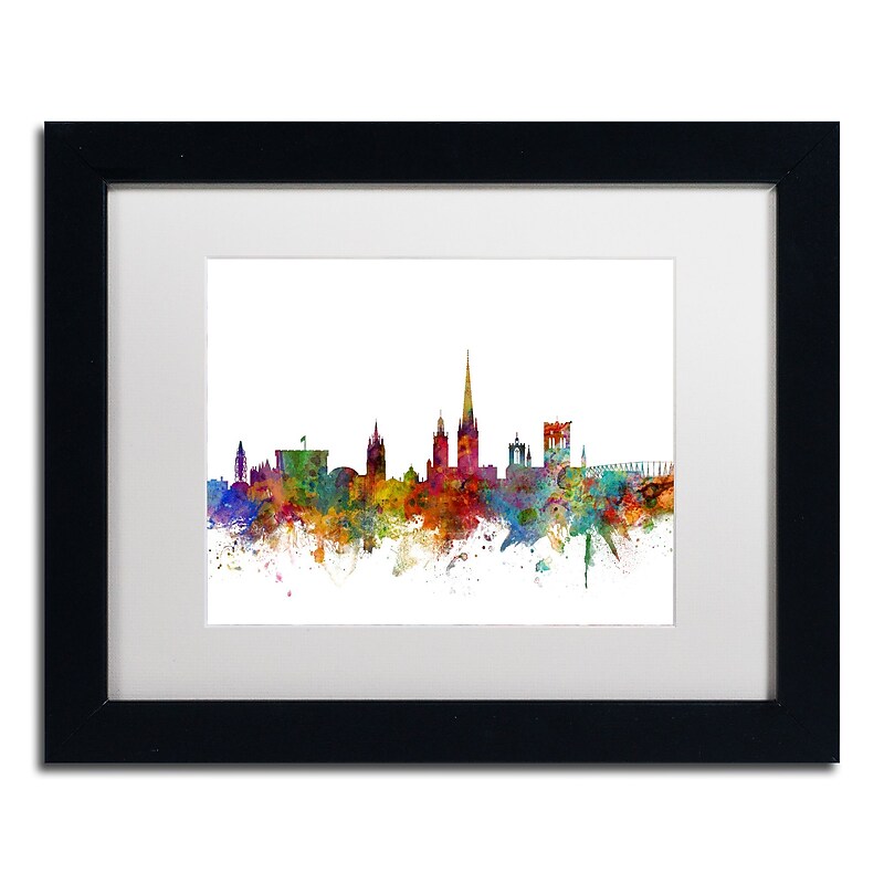 Trademark Fine Art ''Norwich England Skyline II'' by Michael Tompsett 11" x 14" Black Frame (MT0796-B1114MF) image 1