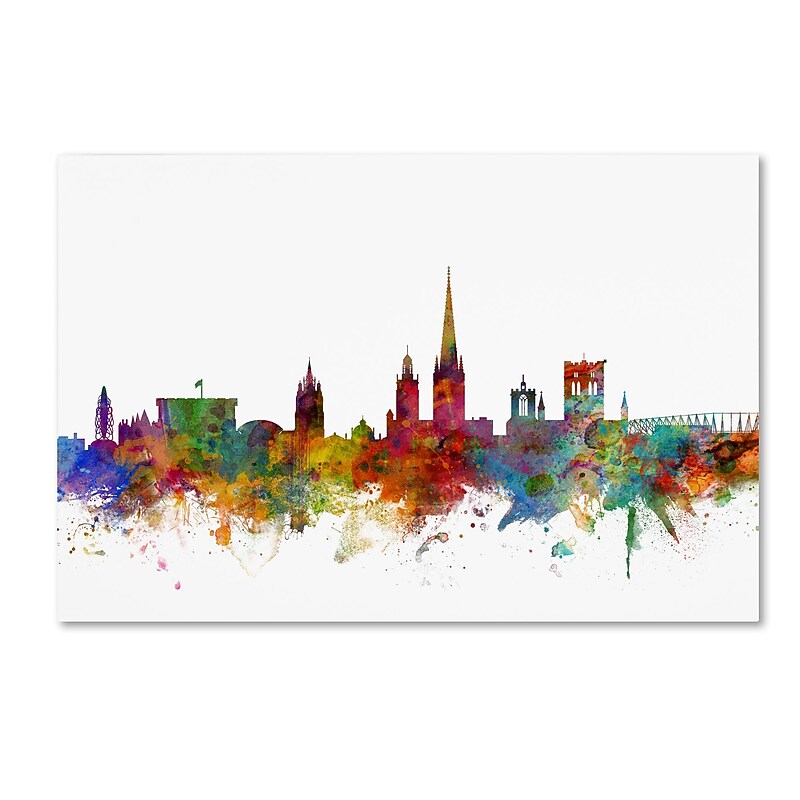 Trademark Fine Art ''Norwich England Skyline'' by Michael Tompsett 22" x 32" Canvas Art (MT0796-C2232GG) image 1