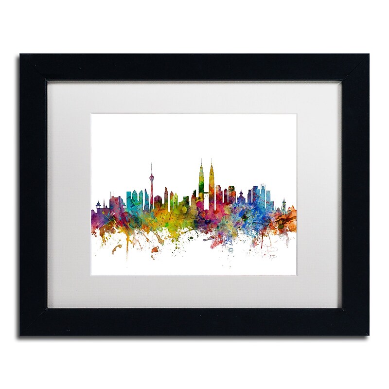 Trademark Fine Art ''Kuala Lumpur Malaysia Skyline II'' by Michael Tompsett 11" x 14" Black Frame (MT0798-B1114MF) image 1
