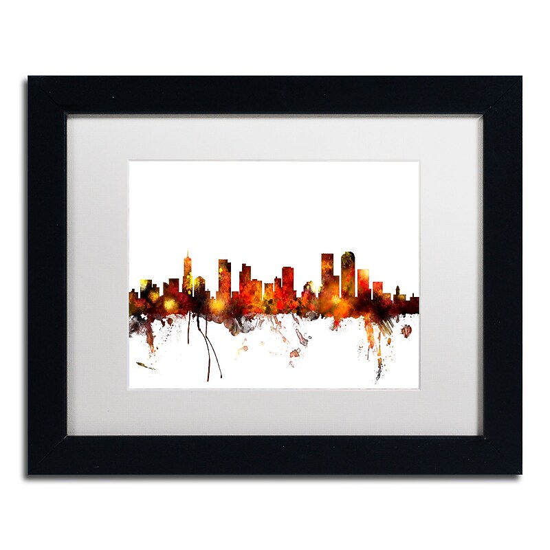 Trademark Fine Art ''Denver Colorado Skyline II'' by Michael Tompsett 11" x 14" Black Frame (MT0799-B1114MF) image 1