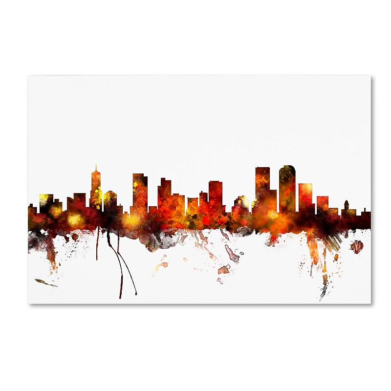 Trademark Fine Art ''Denver Colorado Skyline'' by Michael Tompsett 12" x 19" Canvas Art (MT0799-C1219GG) image 1