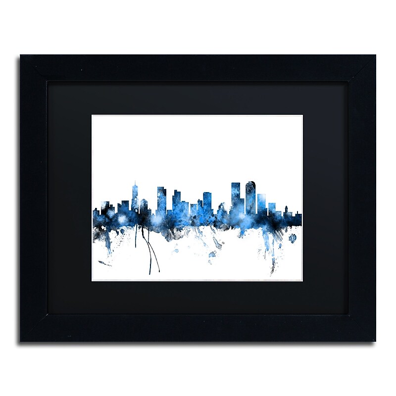 Trademark Fine Art ''Denver Colorado Skyline III'' by Michael Tompsett 11" x 14"Black Frame (MT0800-B1114BMF) image 1